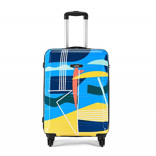 Safari Regloss Detour 55 Cms Small Cabin Trolley Bag Hard Case Polycarbonate 4 Wheels 360 Degree Wheeling System Luggage Trolley Bags for Travel Suitcase for Travel Multicolour Trolley Bag
